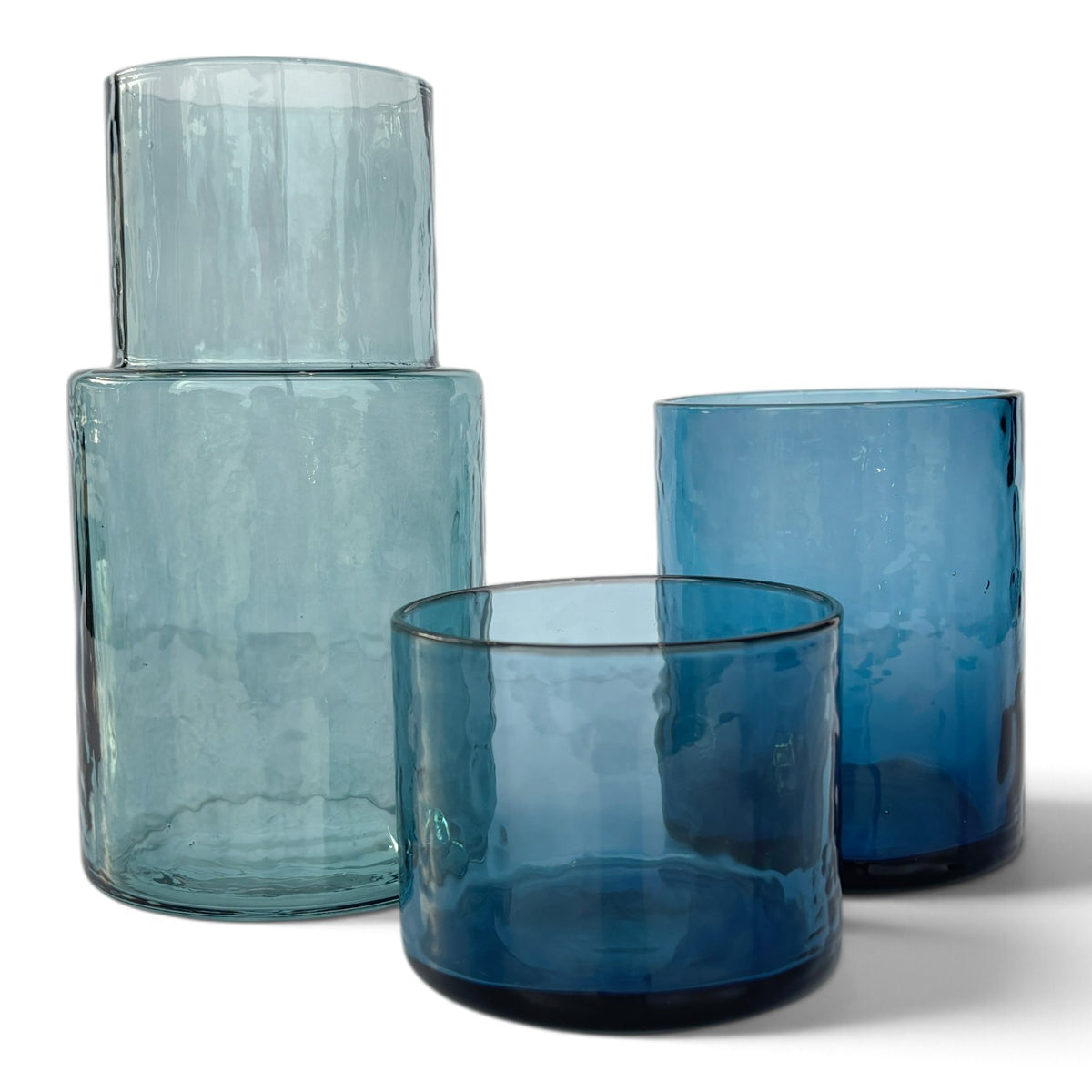 The Azure Hammered Water Carafe - Blue