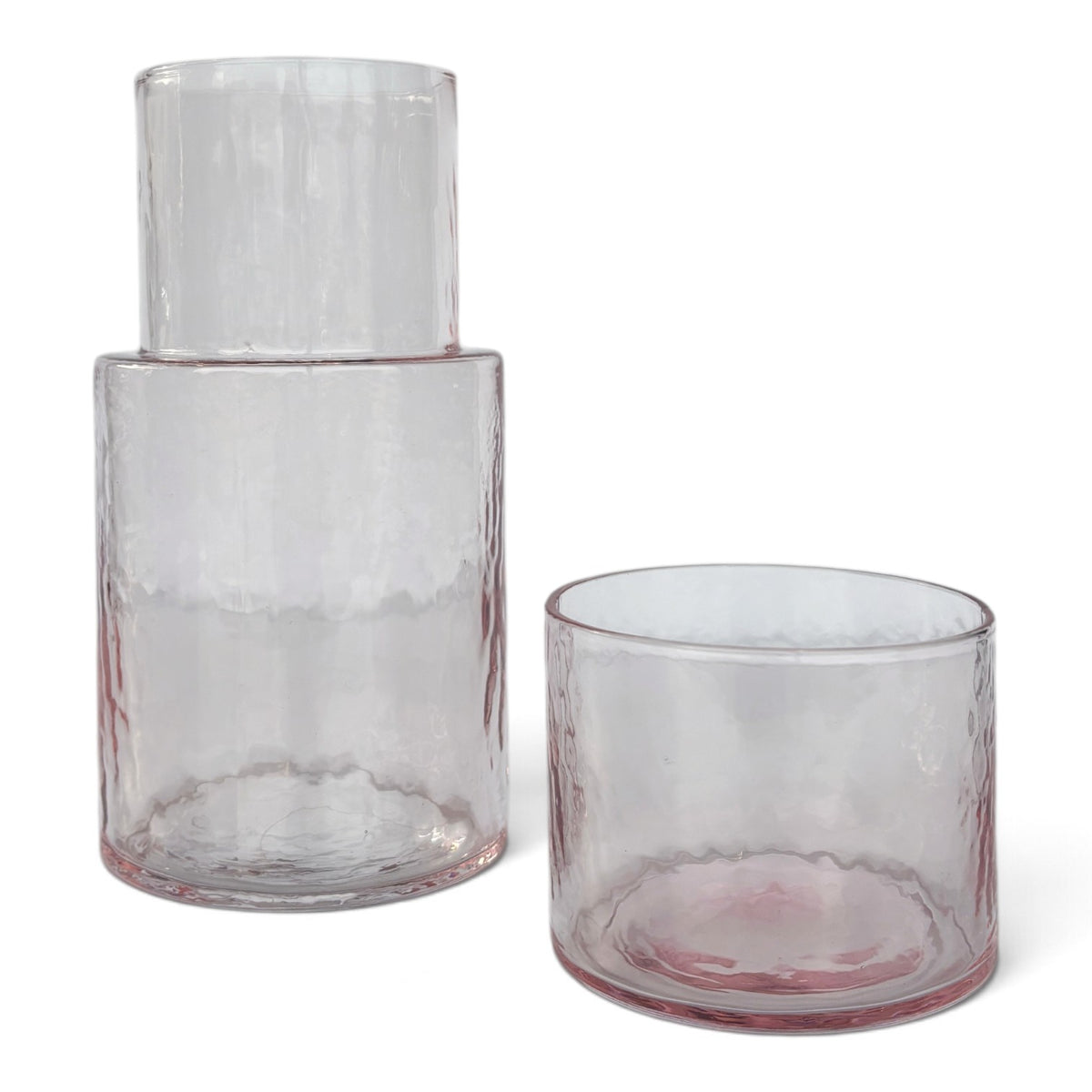 Das Pink Blush Hammered Niedrige Glas - Rosa