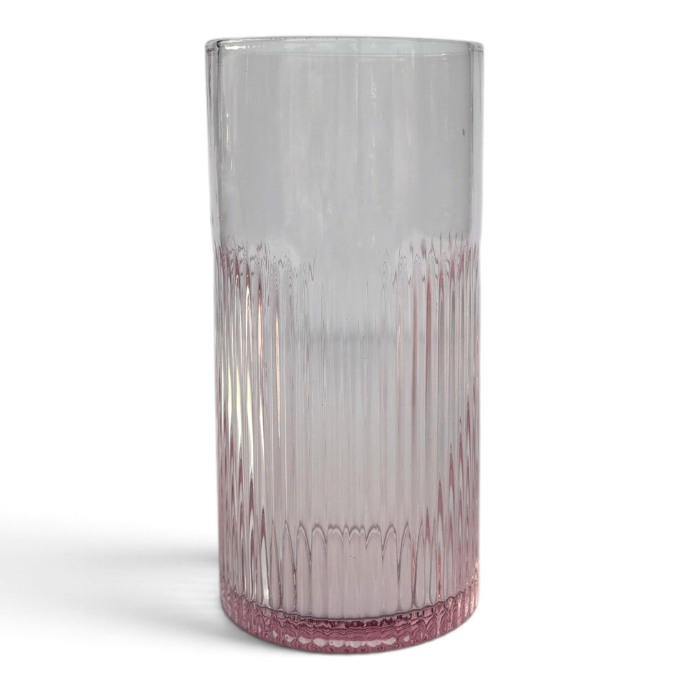 Het Pink Blush Rippled Hoog Glas - Roze