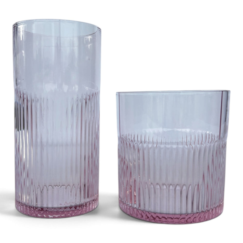 Het Pink Blush Rippled Hoog Glas - Roze