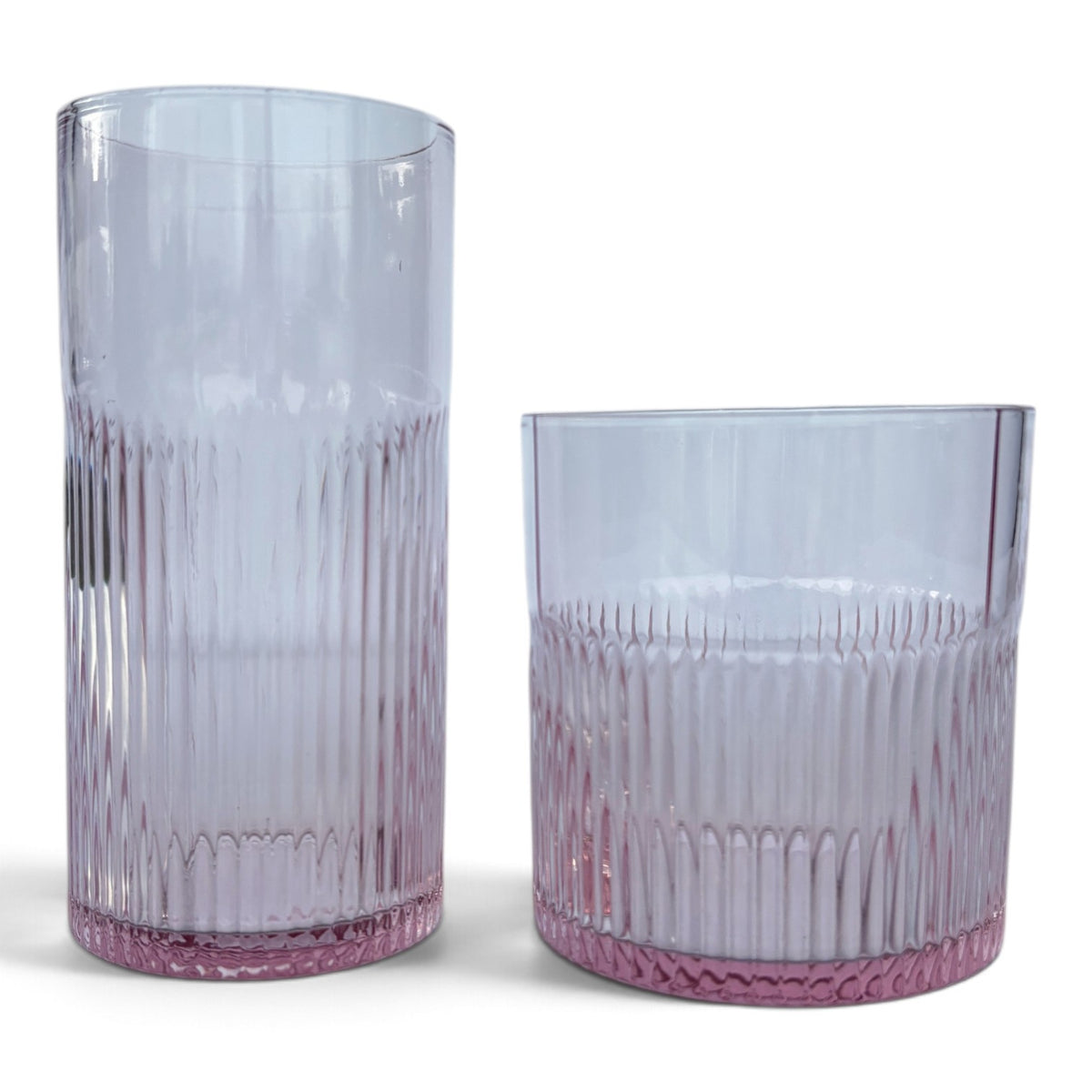 Das Pink Blush Rippled Niedrige Glas - Rosa