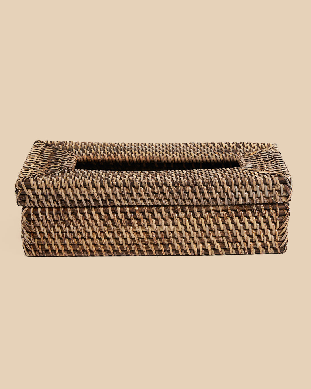 The Rattan Classic Tissue Box - Natural Brown