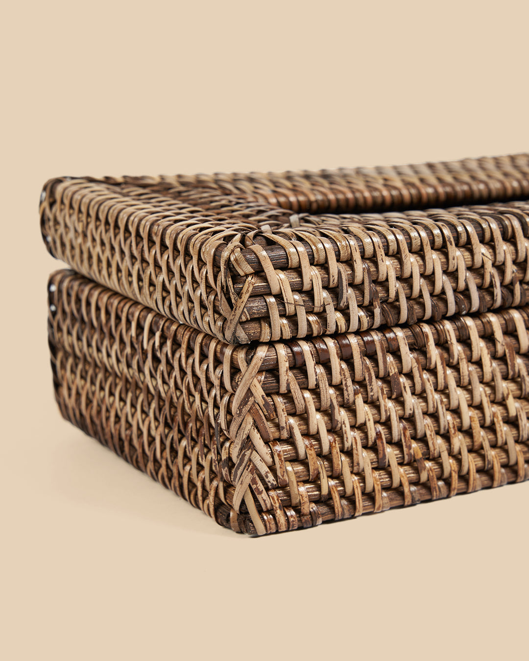The Rattan Classic Tissue Box - Natural Brown