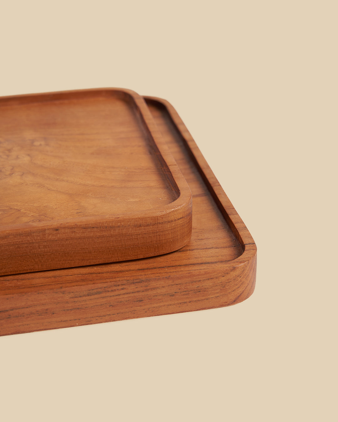 The Teak Square Plate - Natural - S