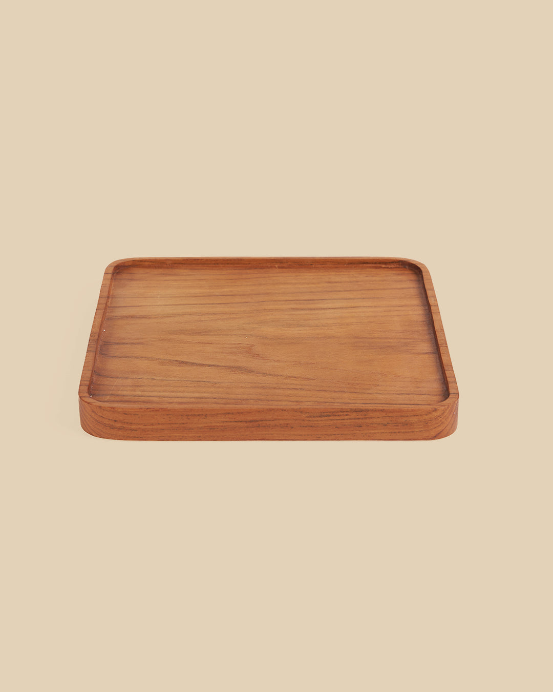 The Teak Square Plate - Natural - S