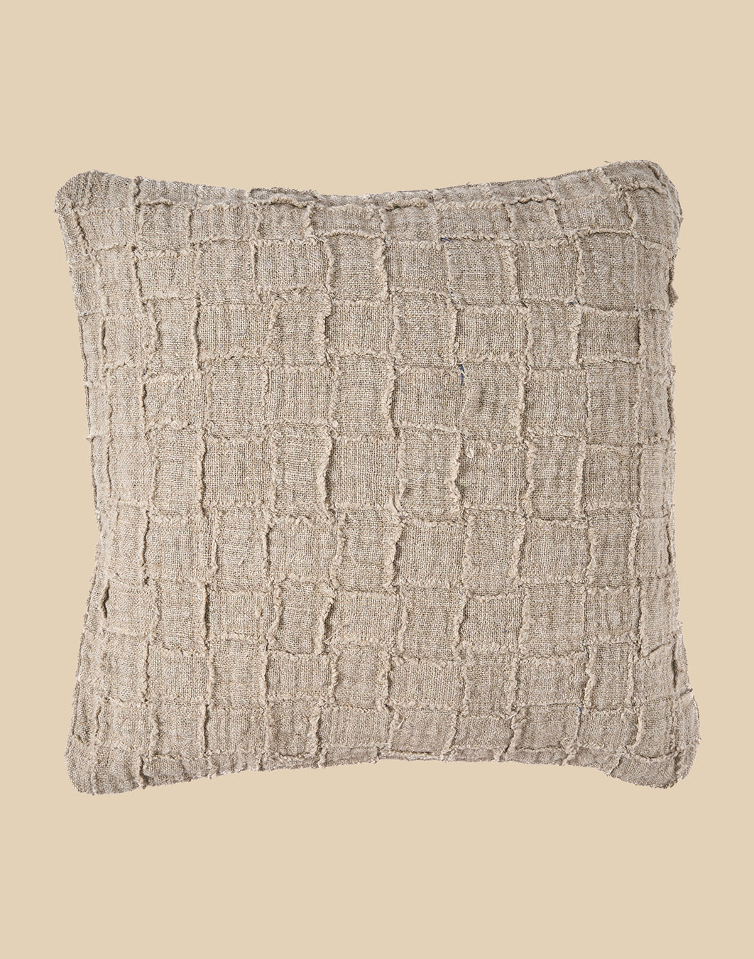 La Fodera per Cuscini Linen Damier - Naturale